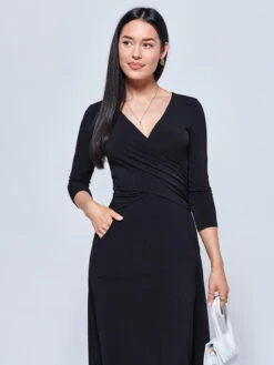 Quane Jersey Fit & Flare Dress, Black 8 Quane Jersey Fit & Flare Dress, Black -DORIA Clothing Shop P6102101 Black 3