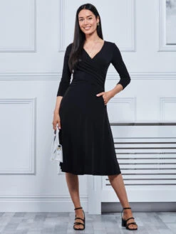 Quane Jersey Fit & Flare Dress, Black 11 Quane Jersey Fit & Flare Dress, Black -DORIA Clothing Shop P6102101 Black 6
