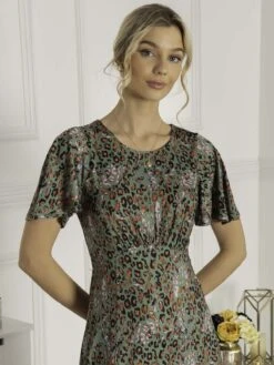 Dalilah Maxi Dress, Green Animal -DORIA Clothing Shop PY 501 GreenAnimal 5