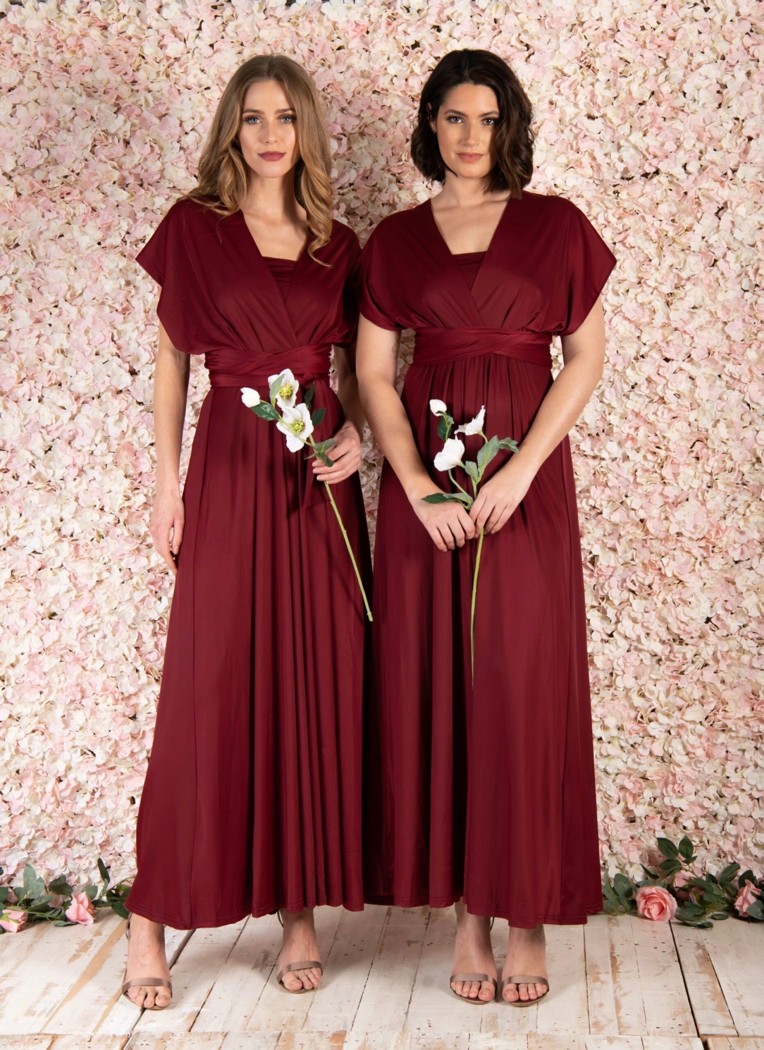 Twist & Tie Multiway Bridesmaid Maxi Dress With Bandeau, Burgundy 3 Twist & Tie Multiway Bridesmaid Maxi Dress With Bandeau, Burgundy - Image 3