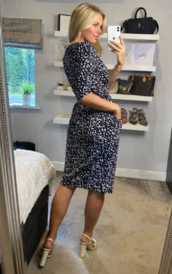 Jolie Moi Wrap Front Bodycon Dress, Navy Spot 14 Jolie Moi Wrap Front Bodycon Dress, Navy Spot -DORIA Clothing Shop Q 1627NavySpot 2 352c4f8a b8d3 4675 b61c 8668d5259c49