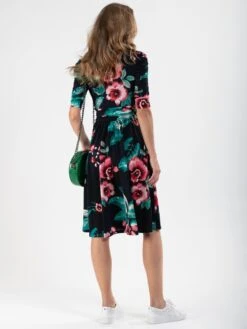 Print Half Sleeve Midi Viscose Dress, Navy Floral 10 Print Half Sleeve Midi Viscose Dress, Navy Floral -DORIA Clothing Shop R 162 2ANAVYFLORAL 6db12f1d 8d82 40a6 ba6e 90e54e578799