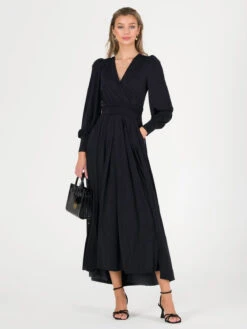 Rashelle Jersey Long Sleeve Maxi Dress, Black -DORIA Clothing Shop R312 143 Black 1