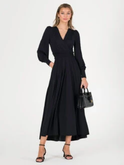 Rashelle Jersey Long Sleeve Maxi Dress, Black -DORIA Clothing Shop R312 143 Black 2