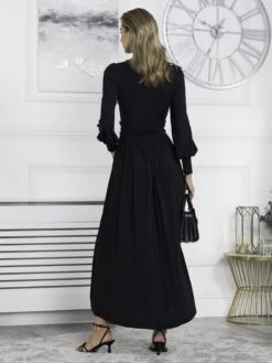 Rashelle Jersey Long Sleeve Maxi Dress, Black -DORIA Clothing Shop R312 143 Black 5