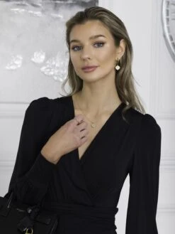 Rashelle Jersey Long Sleeve Maxi Dress, Black -DORIA Clothing Shop R312 143 Black 8