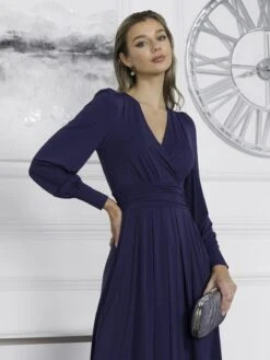 Rashelle Jersey Long Sleeve Maxi Dress, Navy -DORIA Clothing Shop R312 143 Navy 6