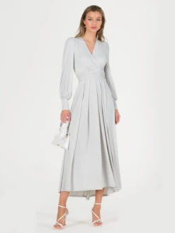 Rashelle Jersey Long Sleeve Maxi Dress, Pearl -DORIA Clothing Shop R312 143 Pearl 1