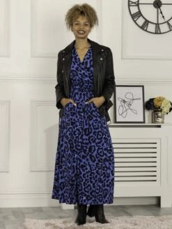 Jolie Moi Beatrice Jersey Maxi Dress, Blue Animal -DORIA Clothing Shop RM621137 BlueAnimal 4