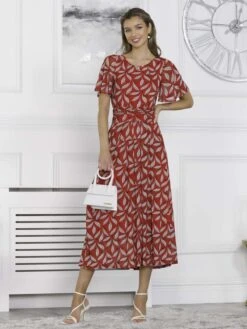 Jolie Moi Giana Mesh Maxi Dress, Red Leafy 13 Jolie Moi Giana Mesh Maxi Dress, Red Leafy -DORIA Clothing Shop RTL162 6 RedLeafy 4