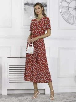 Jolie Moi Giana Mesh Maxi Dress, Red Leafy 14 Jolie Moi Giana Mesh Maxi Dress, Red Leafy -DORIA Clothing Shop RTL162 6 RedLeafy 7