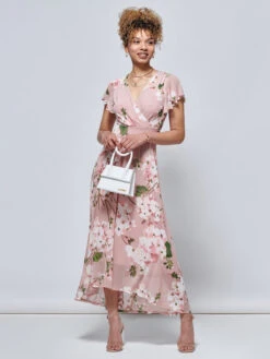 Jolie Moi Eleanor Wrap Mesh Maxi Dress, Pink Floral 13 Jolie Moi Eleanor Wrap Mesh Maxi Dress, Pink Floral -DORIA Clothing Shop R 133 12 PinkFloral 6