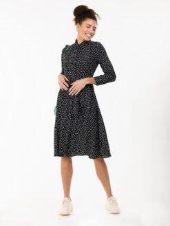 Jolie Moi Shea Spot Print Shirt Dress, Black Spot 9 Jolie Moi Shea Spot Print Shirt Dress, Black Spot -DORIA Clothing Shop S091 112BlackSpot 5