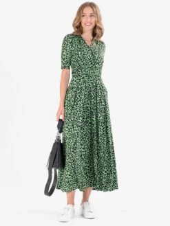 Jolie Moi Denise Maxi Dress, Green Animal/Multi -DORIA Clothing Shop S621 133GreenAnimal