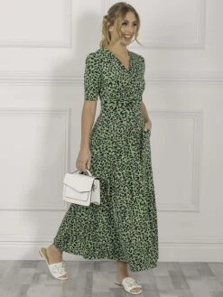 Jolie Moi Denise Maxi Dress, Green Animal/Multi -DORIA Clothing Shop S621 133GreenAnimal 8