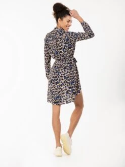Sylvia Longline Shirt Dress, Blue Animal 8 Sylvia Longline Shirt Dress, Blue Animal -DORIA Clothing Shop SH 1987BlueAnimal 3