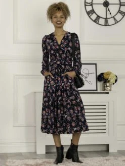Libby Long Sleeve Midi Dress, Floral Multi 10 Libby Long Sleeve Midi Dress, Floral Multi -DORIA Clothing Shop SH 362 FloralMulti 3