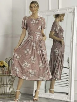 Sapphire Mesh Dress, Dusty Pink -DORIA Clothing Shop SW 162 6 DustyPink 1