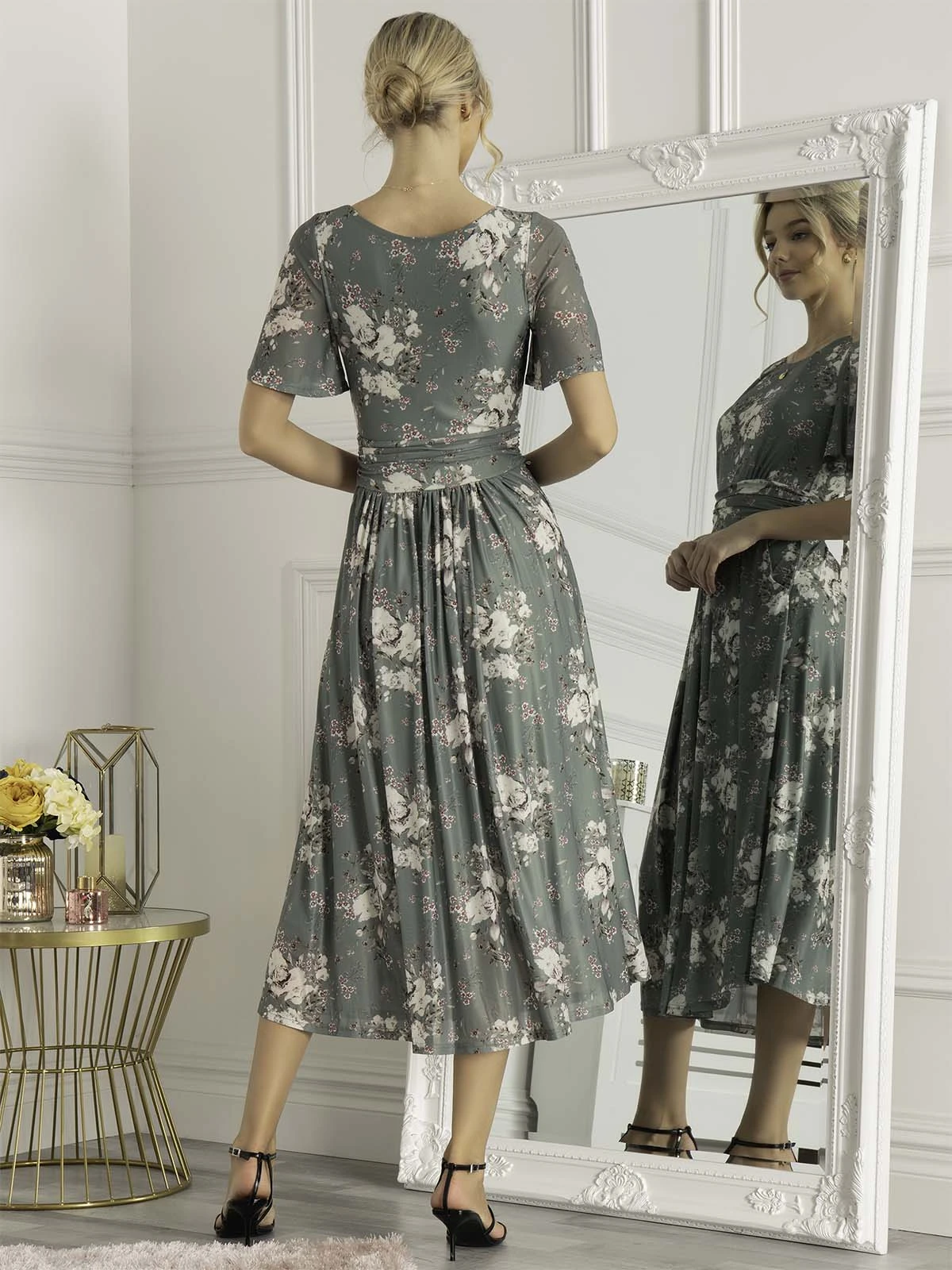 Sapphire Mesh Dress, Dark Green 2 Sapphire Mesh Dress, Dark Green - Image 2