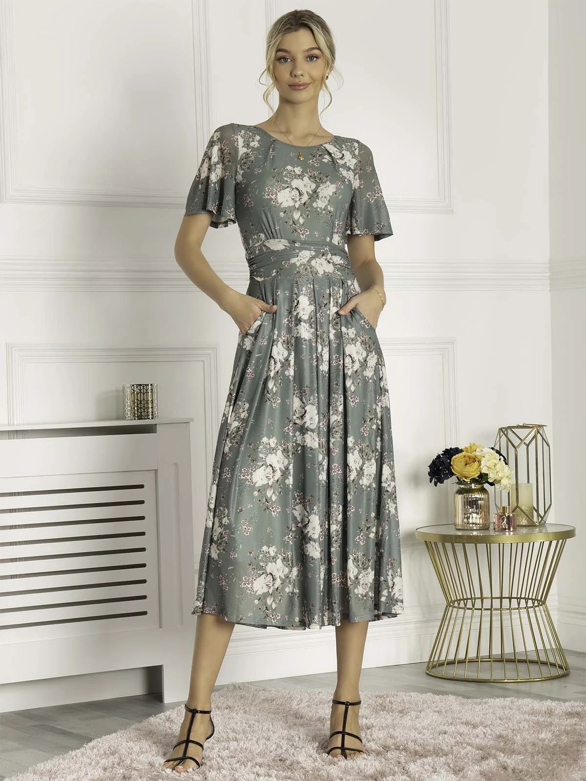 Sapphire Mesh Dress, Dark Green 3 Sapphire Mesh Dress, Dark Green - Image 3