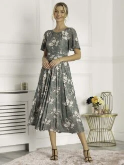 Sapphire Mesh Dress, Dark Green 9 Sapphire Mesh Dress, Dark Green -DORIA Clothing Shop SW 162 6 GreenFloral 4