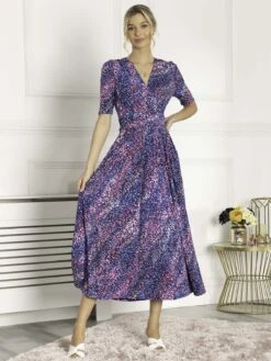Josie Animal Print Maxi Dress, Blue Multi 8 Josie Animal Print Maxi Dress, Blue Multi -DORIA Clothing Shop TY621133 BlueMulti 3