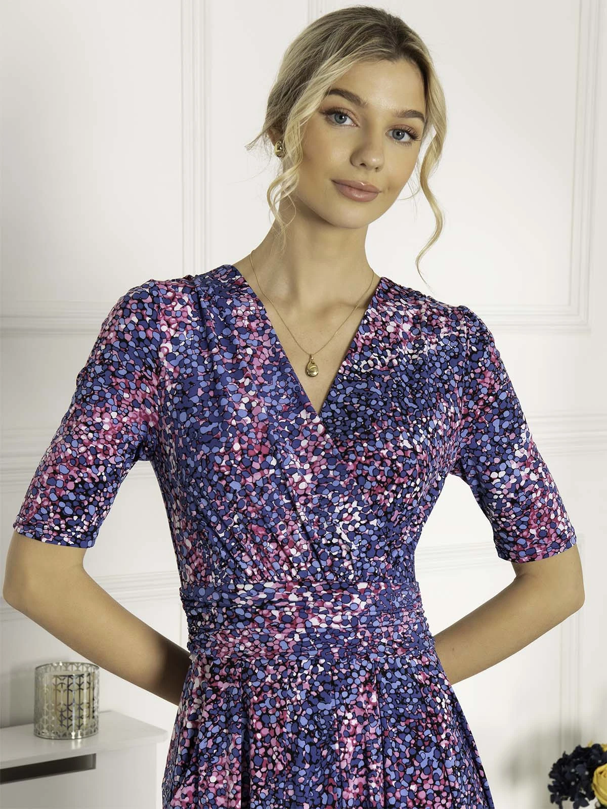 Josie Animal Print Maxi Dress, Blue Multi 5 Josie Animal Print Maxi Dress, Blue Multi - Image 5