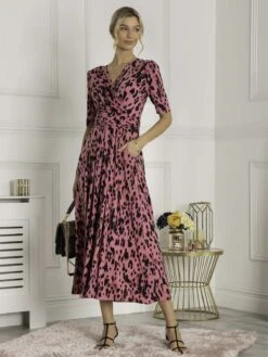 Josie Animal Print Maxi Dress, Pink Animal -DORIA Clothing Shop TY621133 PinkAnimal 3