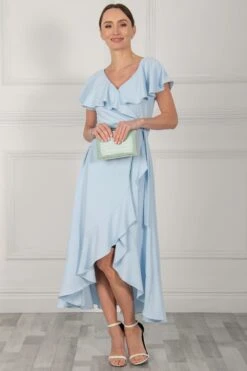 Vella Frill Wrap Maxi Dress, Baby Blue 15 Vella Frill Wrap Maxi Dress, Baby Blue -DORIA Clothing Shop VE 7273 BabyBlue 4