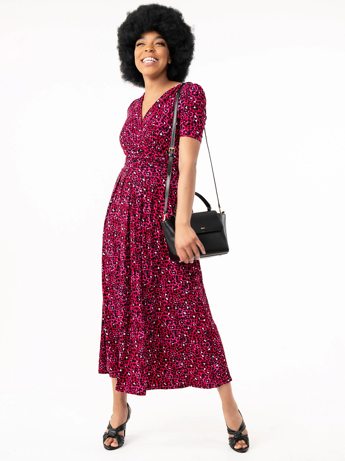 Jolie Moi Macara Animal Print Wrap Maxi Dress, Pink Animal 8 Jolie Moi Macara Animal Print Wrap Maxi Dress, Pink Animal - Image 8