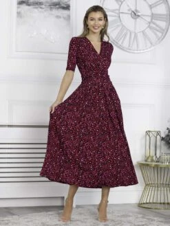 Jolie Moi Macara Animal Print Wrap Maxi Dress, Pink Animal 11 Jolie Moi Macara Animal Print Wrap Maxi Dress, Pink Animal -DORIA Clothing Shop VS621133 PinkAnimal 2