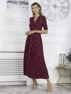 Jolie Moi Macara Animal Print Wrap Maxi Dress, Pink Animal 12 Jolie Moi Macara Animal Print Wrap Maxi Dress, Pink Animal -DORIA Clothing Shop VS621133 PinkAnimal 3