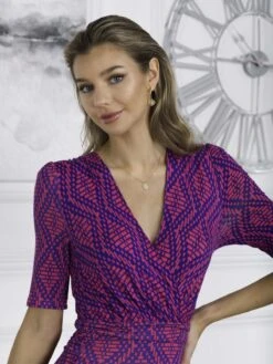 Jolie Moi Macara Animal Print Wrap Maxi Dress, Pink Geo -DORIA Clothing Shop VS621133 PinkGeo 5