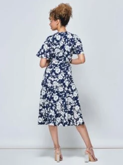 Wylla Wrap Woven Midi Dress, Navy Floral 12 Wylla Wrap Woven Midi Dress, Navy Floral -DORIA Clothing Shop W 397 19 NAVYFLORAL 2