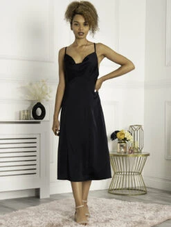 Jolie Moi Reene Cowl Neck Midi Dress, Blue -DORIA Clothing Shop W 5221 Blue 2