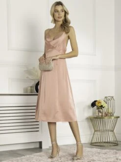 Jolie Moi Reene Cowl Neck Midi Dress, Dusty Pink -DORIA Clothing Shop W 5221 DustyPink 3