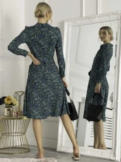 Jolie Moi Qiya Shirt Midi Dress, Blue Animal 11 Jolie Moi Qiya Shirt Midi Dress, Blue Animal -DORIA Clothing Shop W091 112 BlueAnimal 2