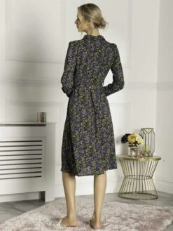 Jolie Moi Qiya Shirt Midi Dress, Purple Animal -DORIA Clothing Shop W091 112 PurpleAnimal 5