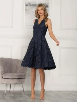 Scalloped Lace Swing Dress, Dark Grey -DORIA Clothing Shop WH 8004 DarkGrey 2
