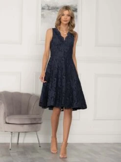Scalloped Lace Swing Dress, Dark Grey -DORIA Clothing Shop WH 8004 DarkGrey 3
