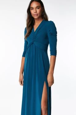 Twist Knot Front Maxi Dress, Dark Teal -DORIA Clothing Shop WL920033106 D 1 1 478798be 84d5 4046 a0fa bfdf8b6e5baf