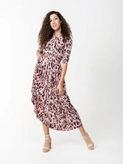 Pauline Sleeved Maxi Dress, Pink Abstract 13 Pauline Sleeved Maxi Dress, Pink Abstract -DORIA Clothing Shop Y 162 7PinkAbstract 4