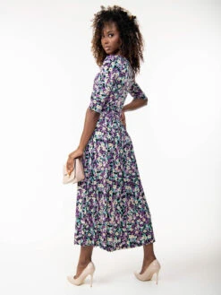 Pauline Sleeved Maxi Dress, Purple Floral -DORIA Clothing Shop Y 162 7PurpleFloral 4 ad1f03f8 58f1 43ce 8be7 5b5759dda3f7