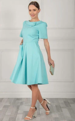 Jolie Moi Valencia Button Collar Dress, Baby Blue -DORIA Clothing Shop di detailed GH151 82 BabyBlue 3