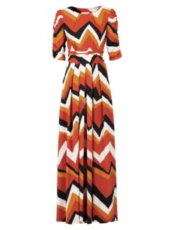 Geometric Print Ruched Sleeve Maxi Dress, Red Multi 11 Geometric Print Ruched Sleeve Maxi Dress, Red Multi -DORIA Clothing Shop print slid slit maxi dress PT 162 2 red wave 04 05946 56310d04 2b09 40d6 bc27 71690611fdb2